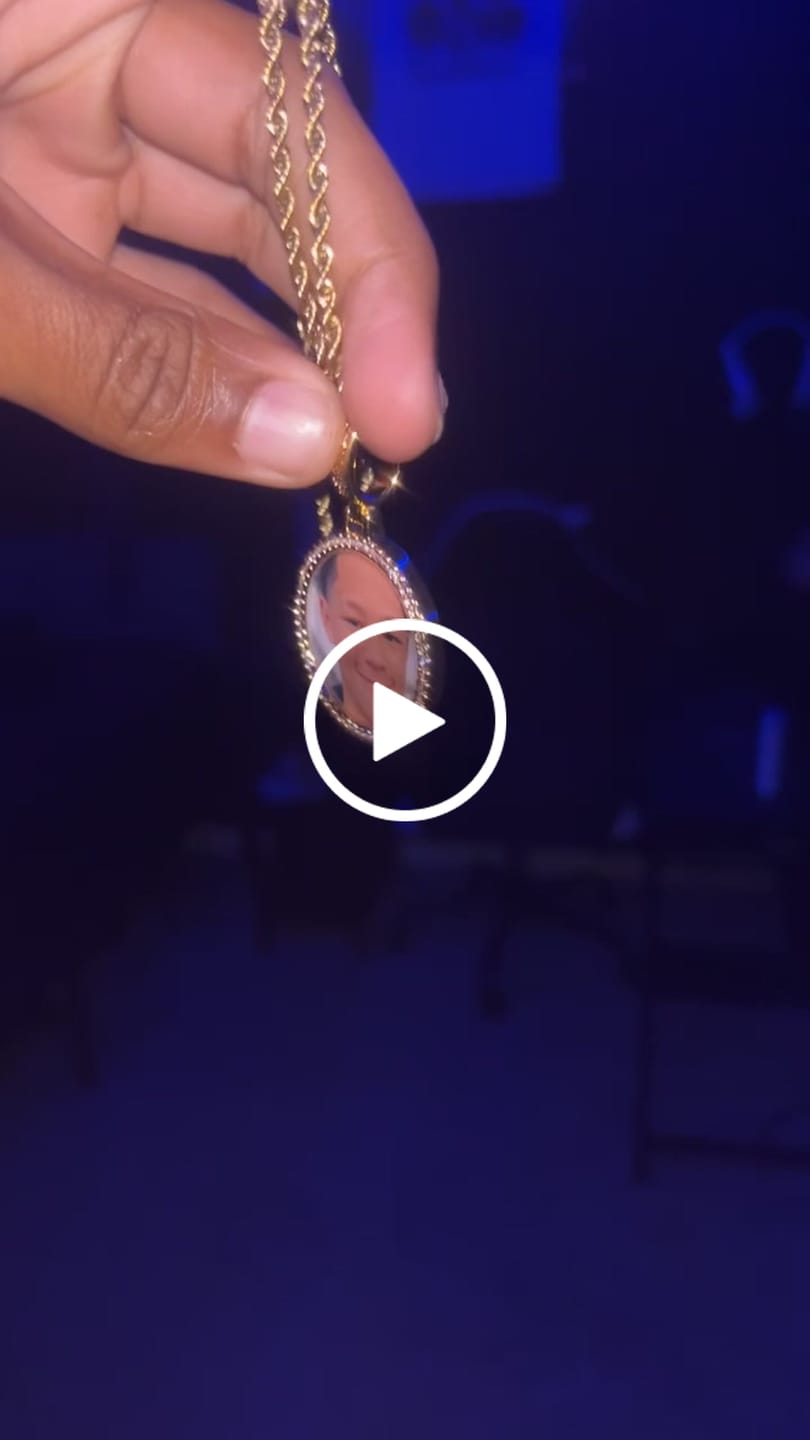 Customer video review of Diamond Studded Angel Wing Photo Necklace