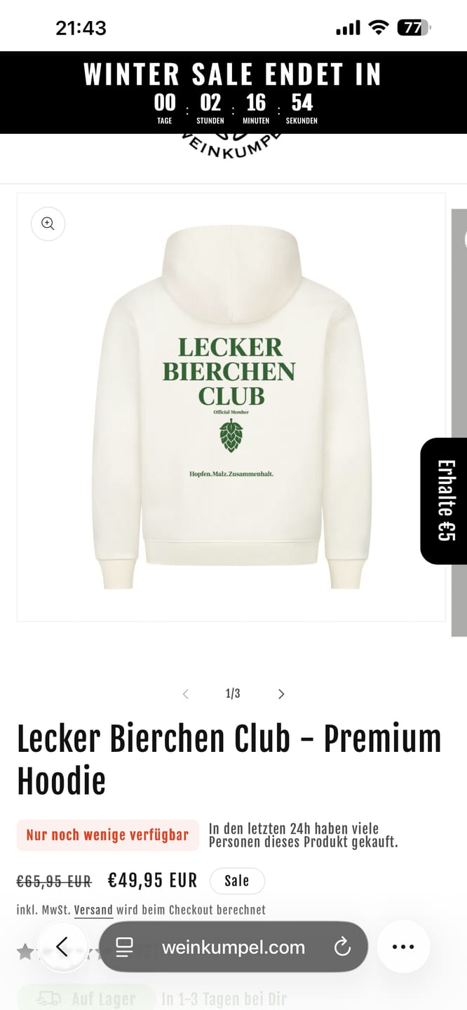 Customer photo review of Lecker Bierchen Club - Premium Hoodie
