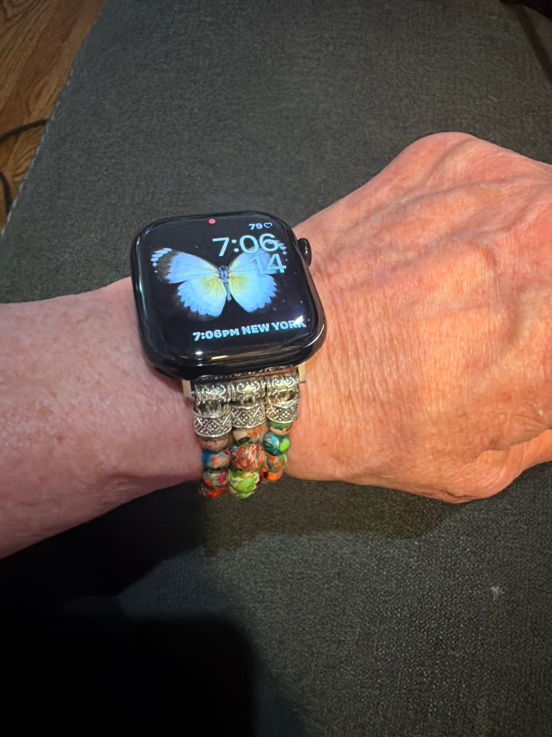 Customer photo review of Vineyard Jasper Stretch Apple Watch Strap