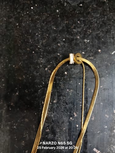 Customer photo review of Gilded Rings Layered Necklace