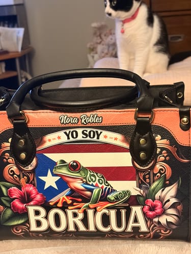 Customer photo review of Yo soy Boricua - Personalized Leather Handbag BOR06