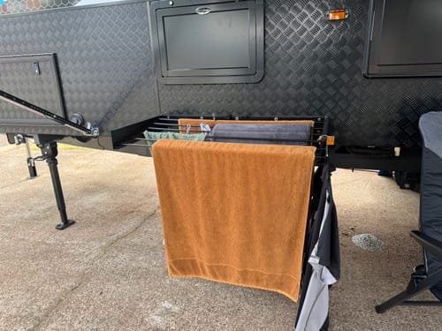 Customer photo review of RV/Caravan Mounted Drying Rack - Foldable Indoor and Outdoor