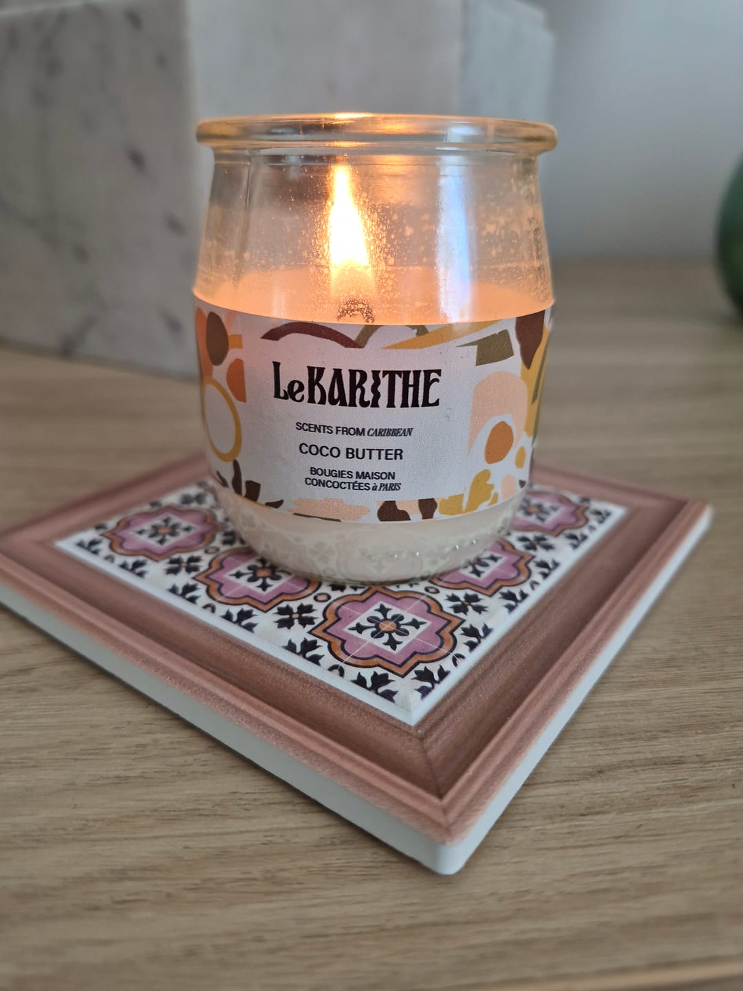 Customer photo review of Dessous de bougie en céramique "Peranakan" 🪭