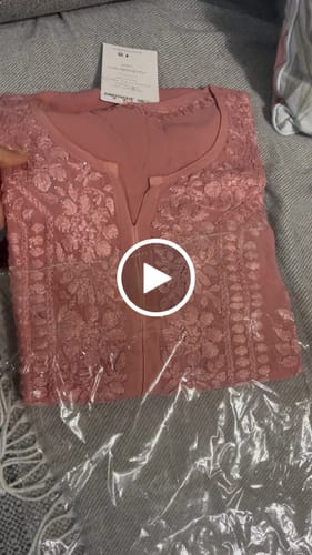 Customer video review of Hoor Rose Brown Viscose Georgette Kurta