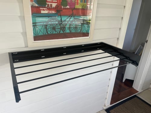 Customer photo review of Wall Mounted Drying Rack - Foldable Indoor and Outdoor Drying Rack