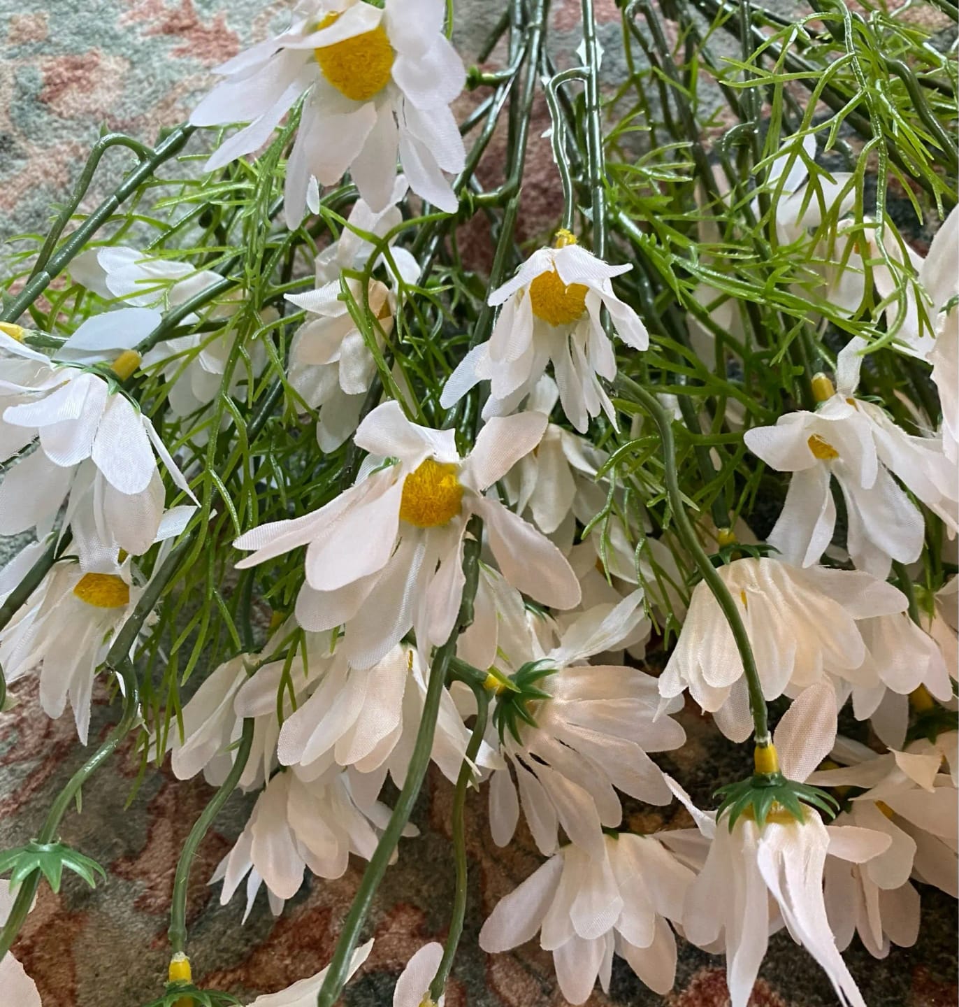 Customer photo review of Artificial White Daisy Flower Bouquet | Realistic Silk Faux Daisies for Wedding Décor, Home Styling & DIY Floral Arrangements | Set of 3, 5, or 10