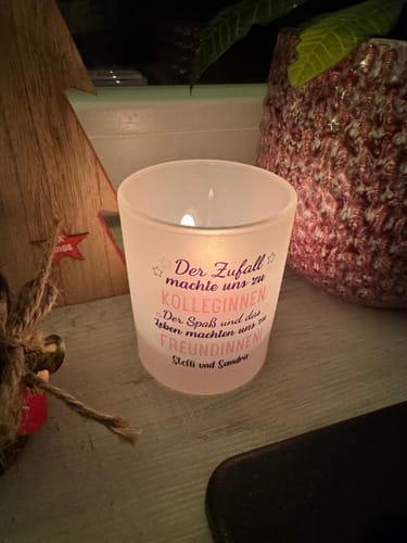 Customer photo review of Von der Kollegin zur Freundin - Personalisiertes Teelicht