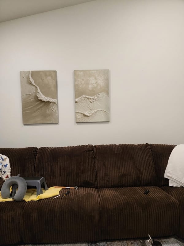 Customer photo review of Ocean & Sky Textured Wall Art Set of 2 #MO010