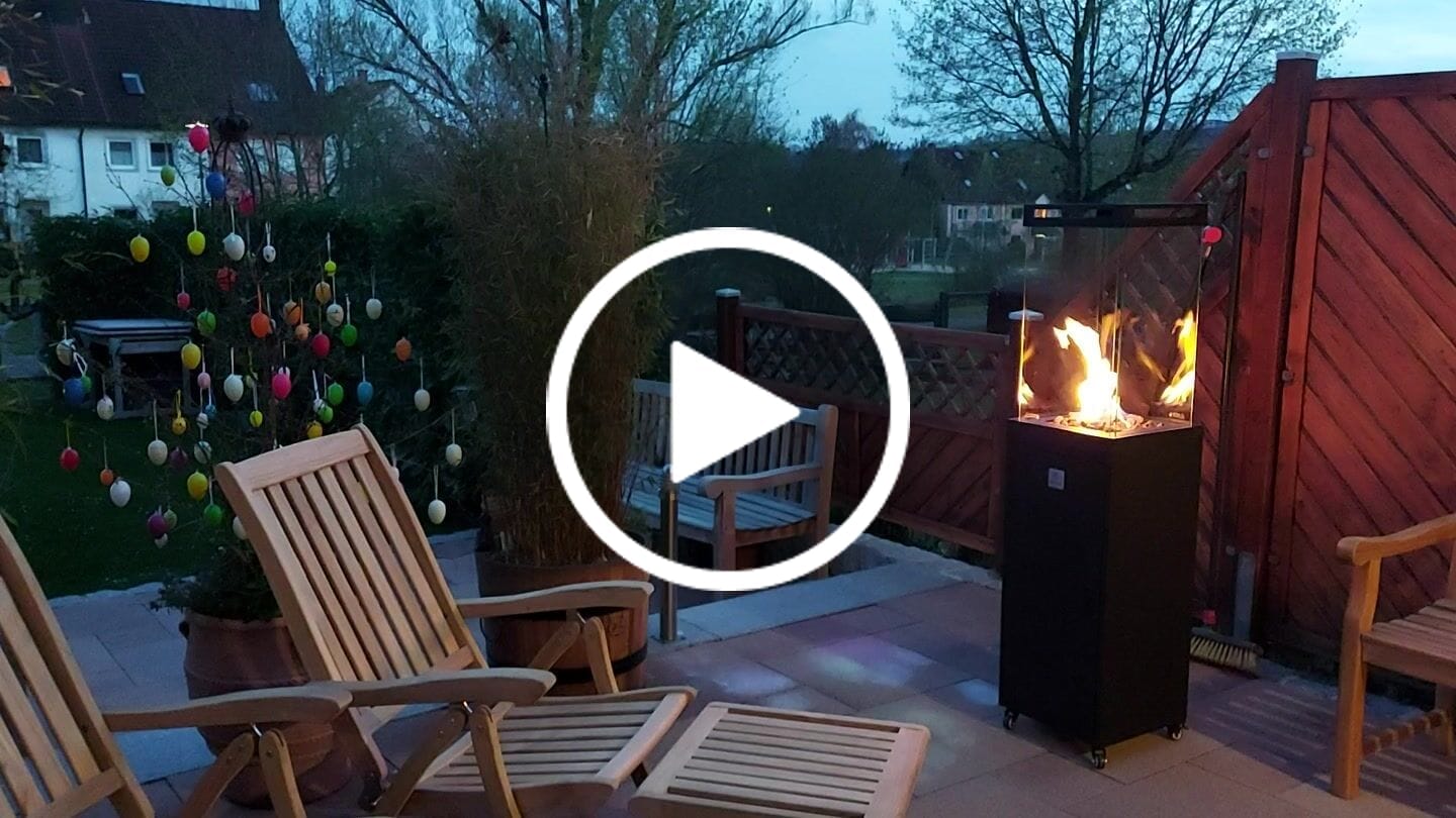 Customer video review of Gartenzeit® Gas-Terrassenheizer mit Glaszylinder inkl. Abdeckung