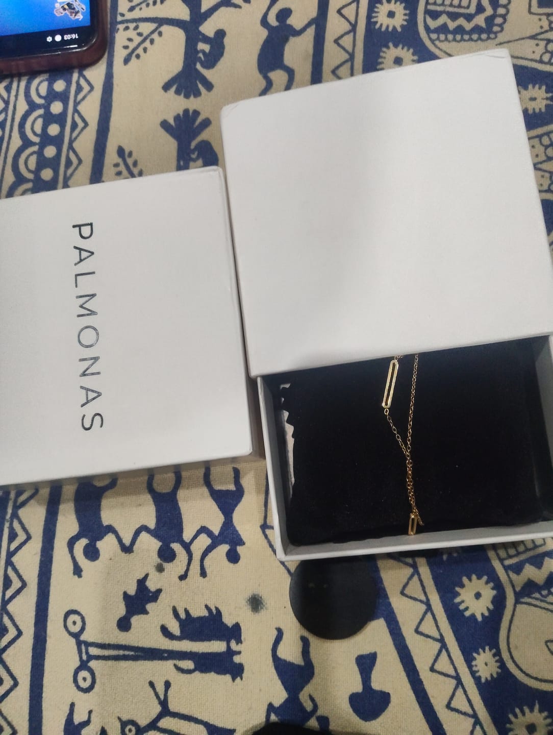 Customer photo review of Bar Layered Chain Bracelet