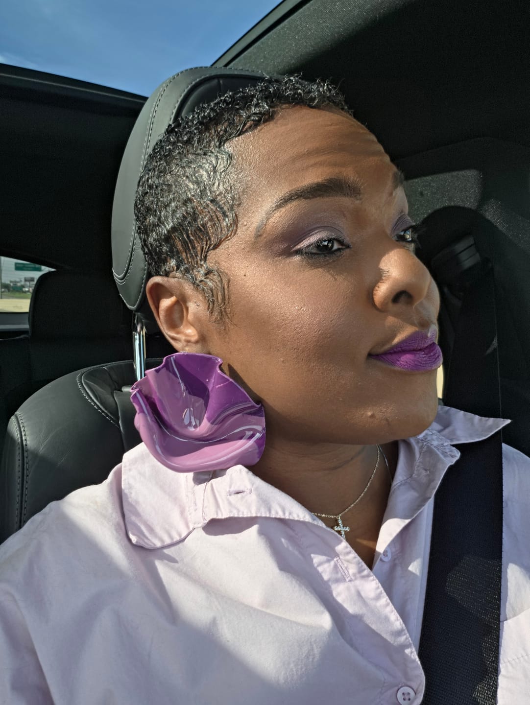 Customer photo review of LEXI Stud - All Colors - All Sizes