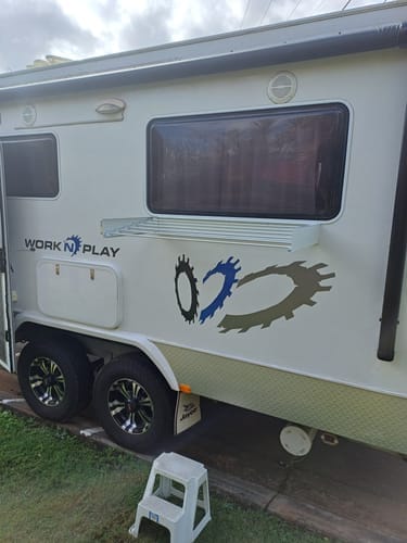 Customer photo review of RV/Caravan Mounted Drying Rack - Foldable Indoor and Outdoor
