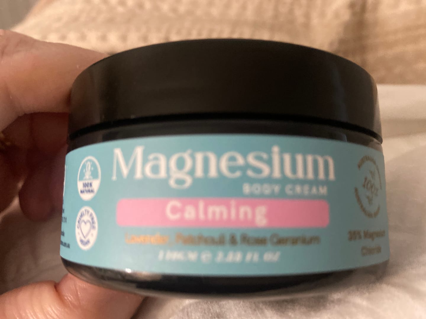 Customer photo review of Magnesium Cream Calming Body Cream 110g
