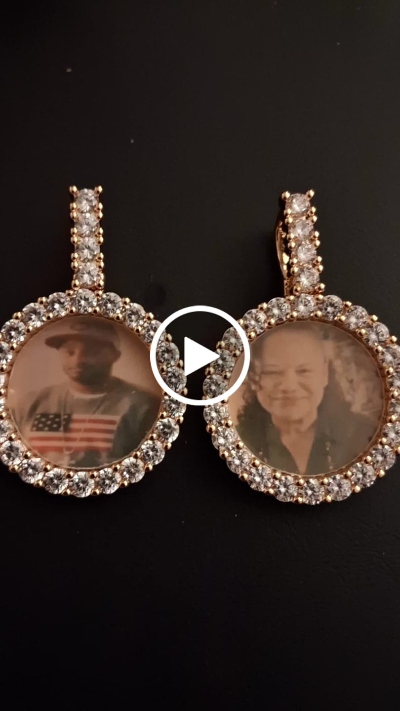 Customer video review of Diamond Custom Image Circle Pendant
