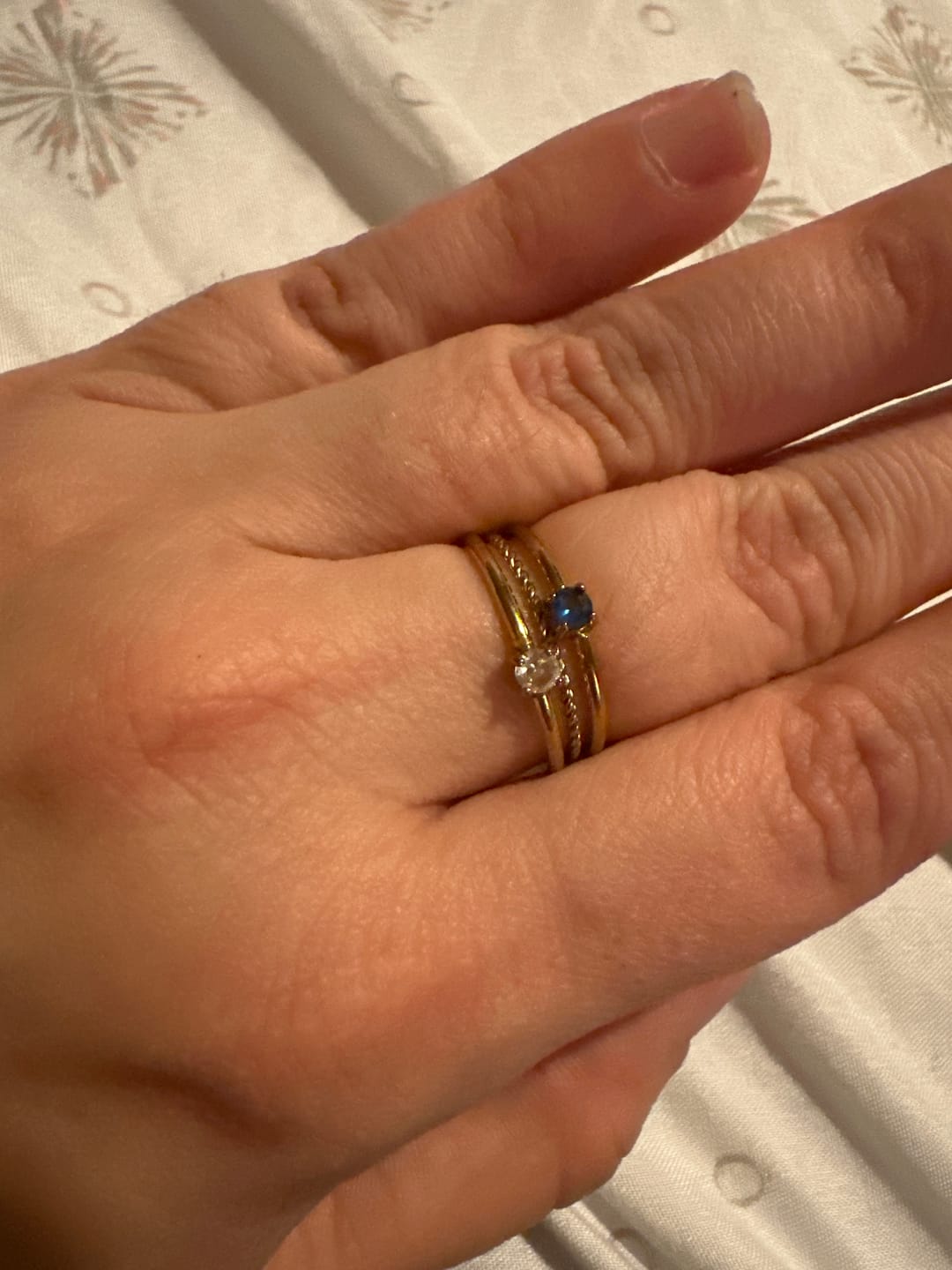 Customer photo review of Birthstone 18K Gold Rings