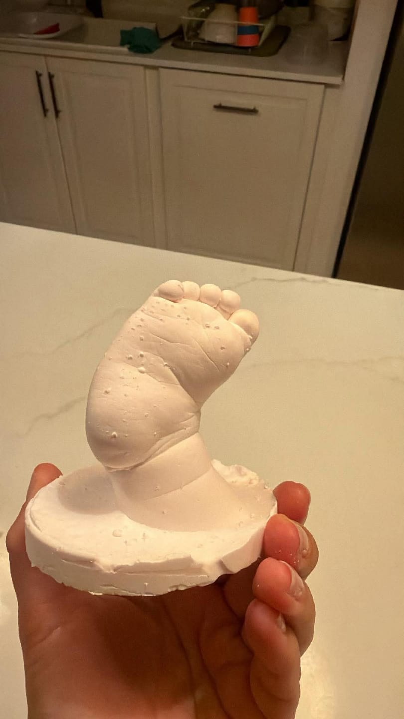 Customer photo review of Mammas Milk Bar DIY Baby Casting Kits - Hand & Feet