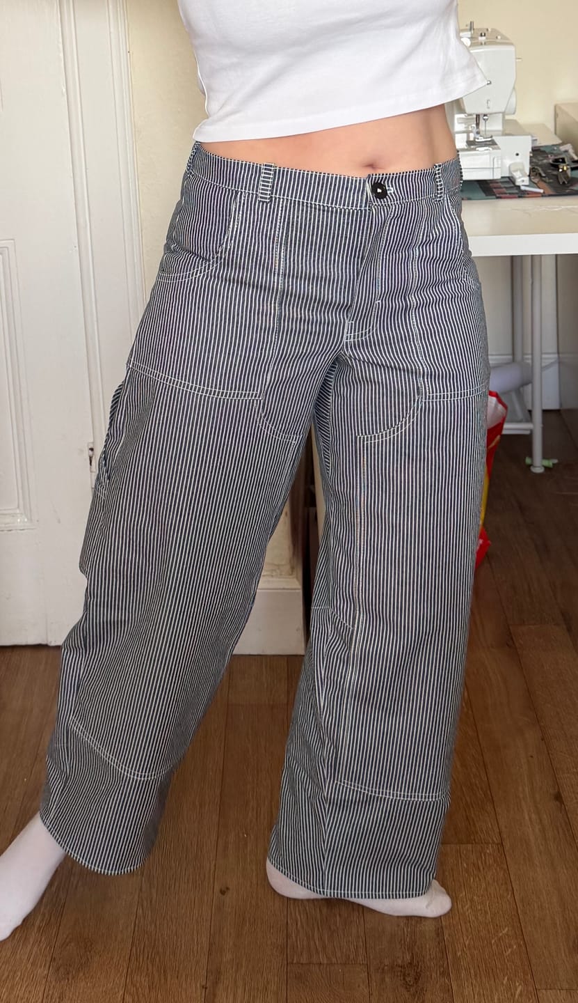 Customer photo review of Striped Yarn Dyed Washed Denim Fabric