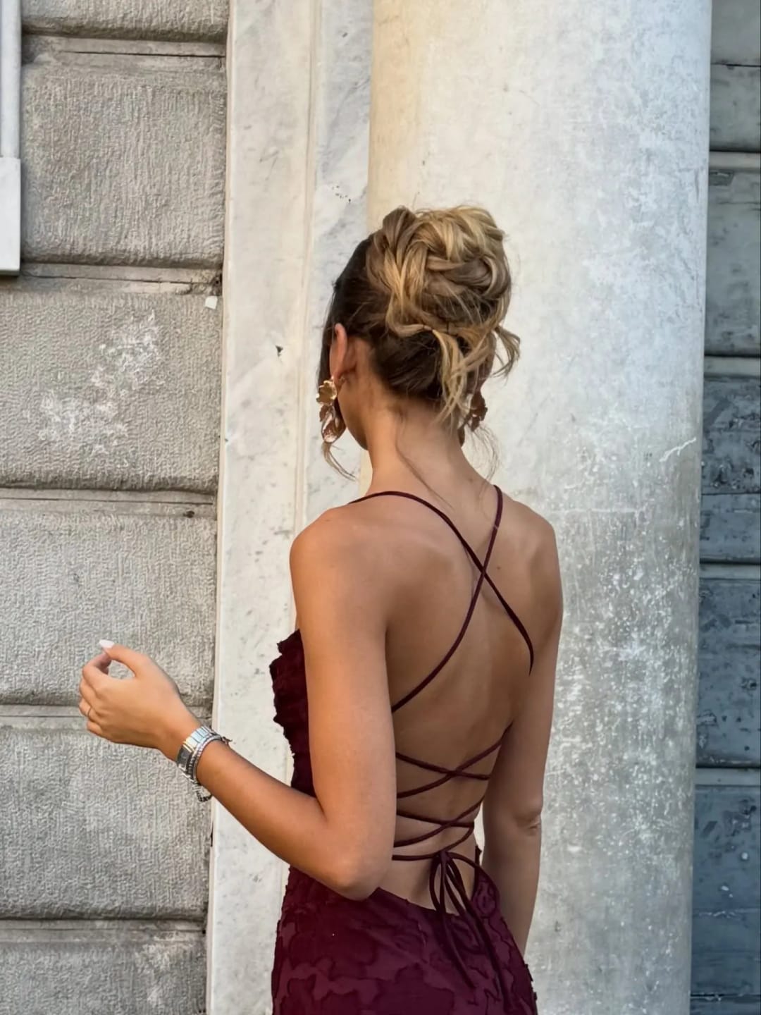 Customer photo review of Brielle Sleeveless Floral Maxi Dress