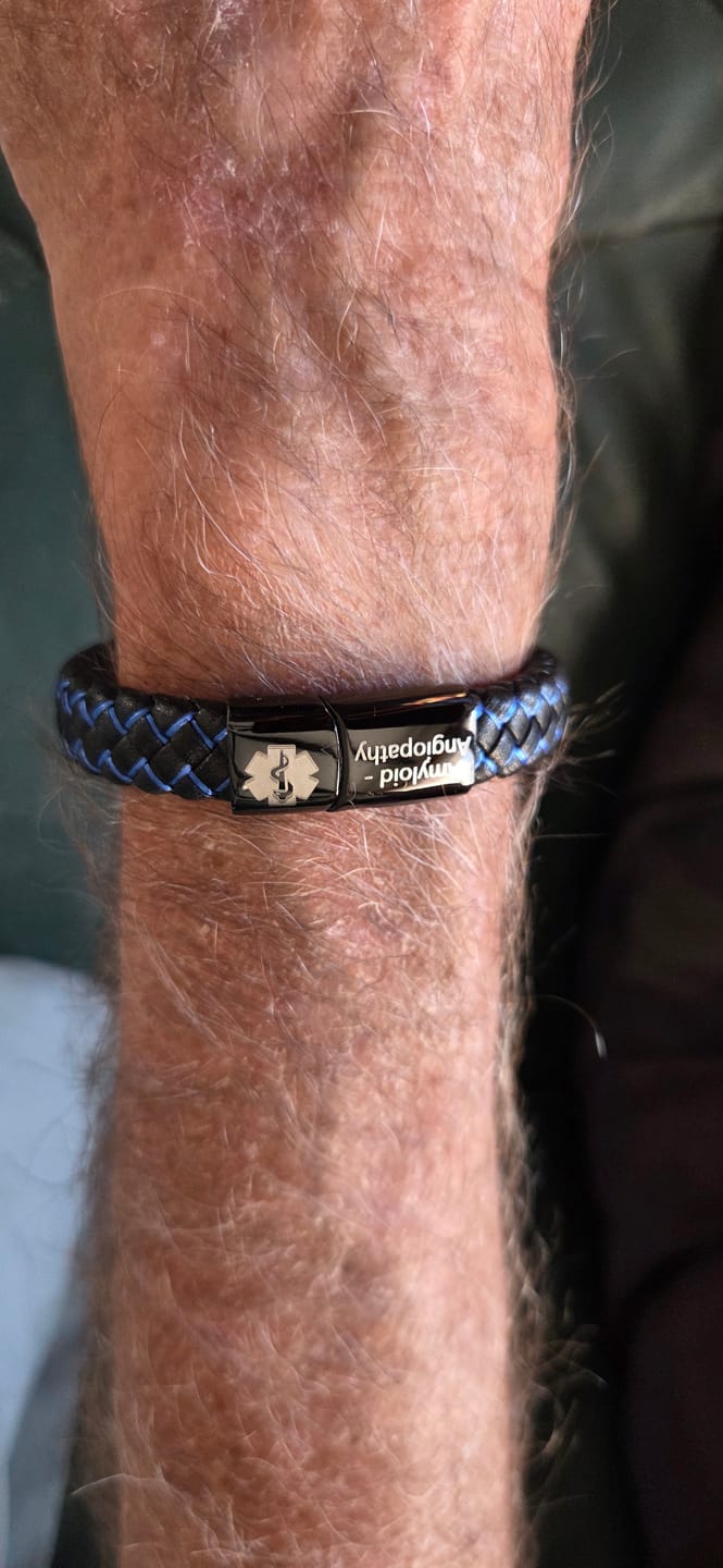 Customer photo review of SafeChic Braided Leather Medical ID Bracelet