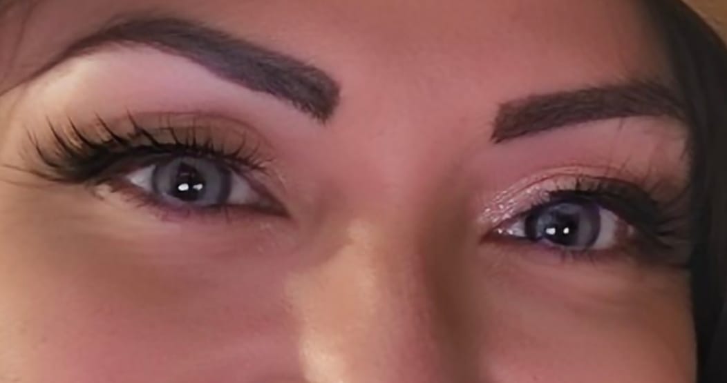 Customer photo review of Pixie Blue Prescription Colored Contact Lenses