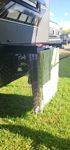 Customer photo review of RV/Caravan Mounted Drying Rack - Foldable Indoor and Outdoor