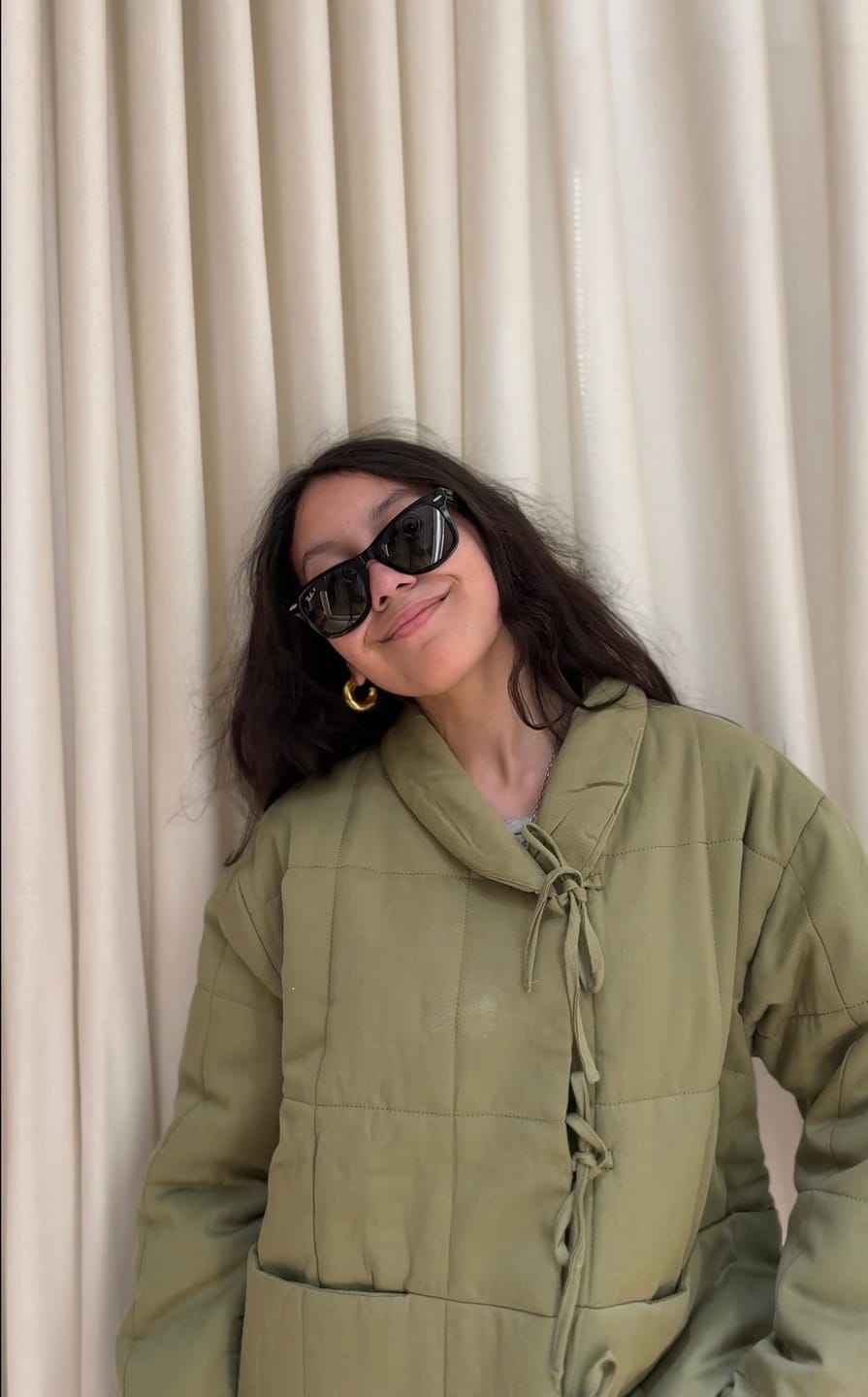 Customer photo review of Chaqueta Acolchada Cintas Pistacho