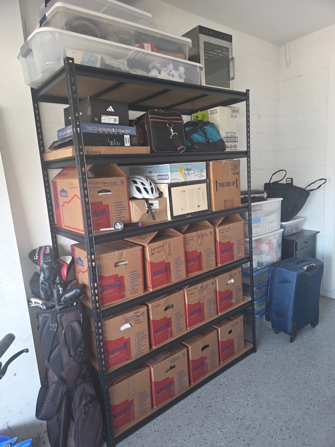 Customer photo review of Reibii 55" W x 24" D Garage Shelving Units, 6-Tier Adjustable Metal Storage Shelves, 3060LBS Steel Shelving for Garage Basement Commercial
