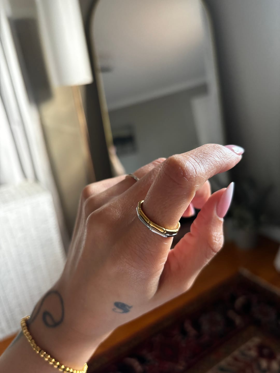 Customer photo review of Bamboo Stacker Ring