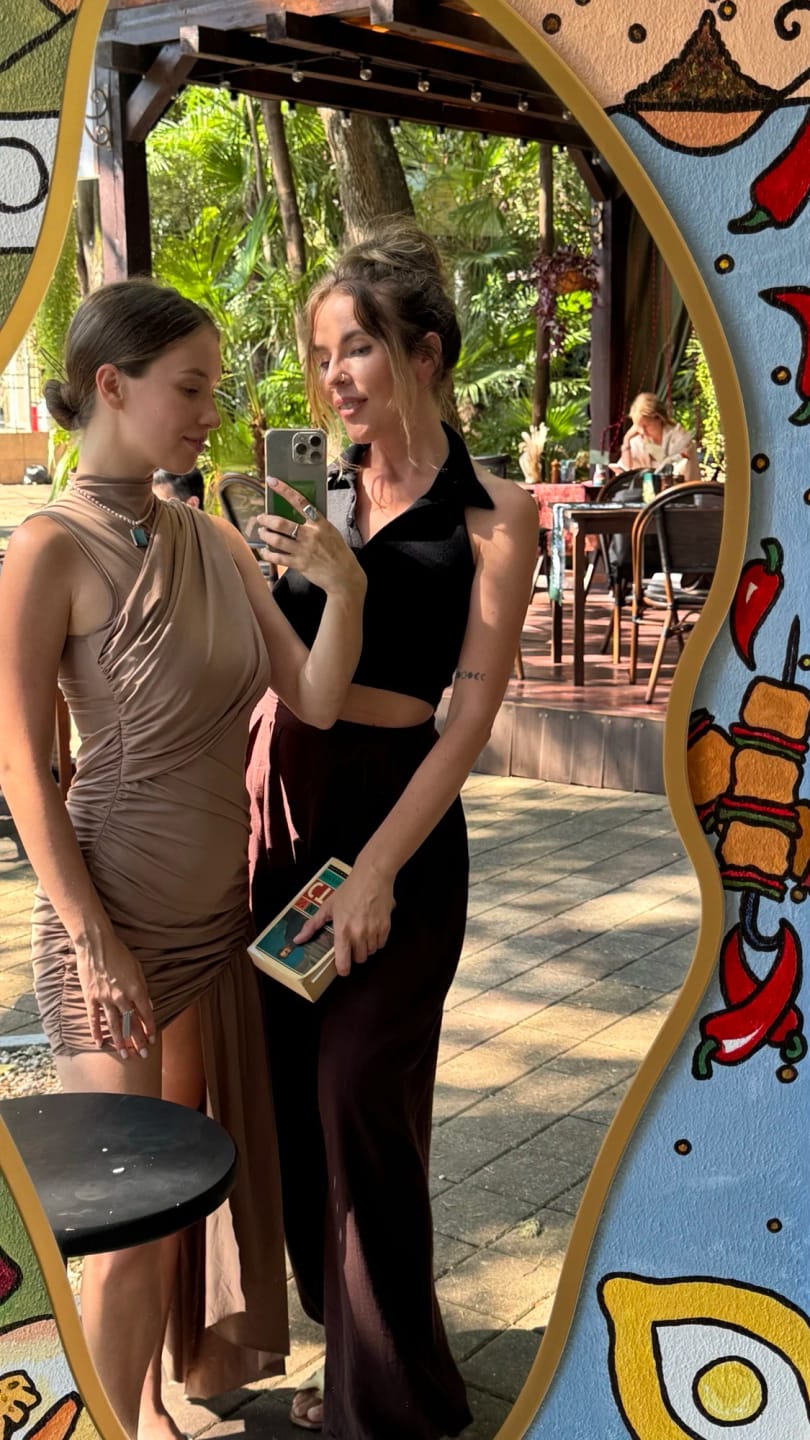 Customer photo review of Jenny High Neck Ruched Mini Dress