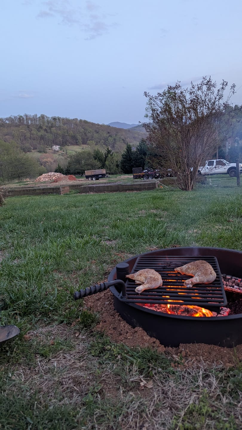 Customer photo review of Commercial Fire Ring 32 Inch With Swivel Grate - Campfire Ring
