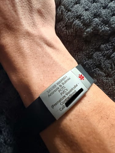 Customer photo review of Unisex Silicone Sport Medical ID Bracelet - Wide Plate