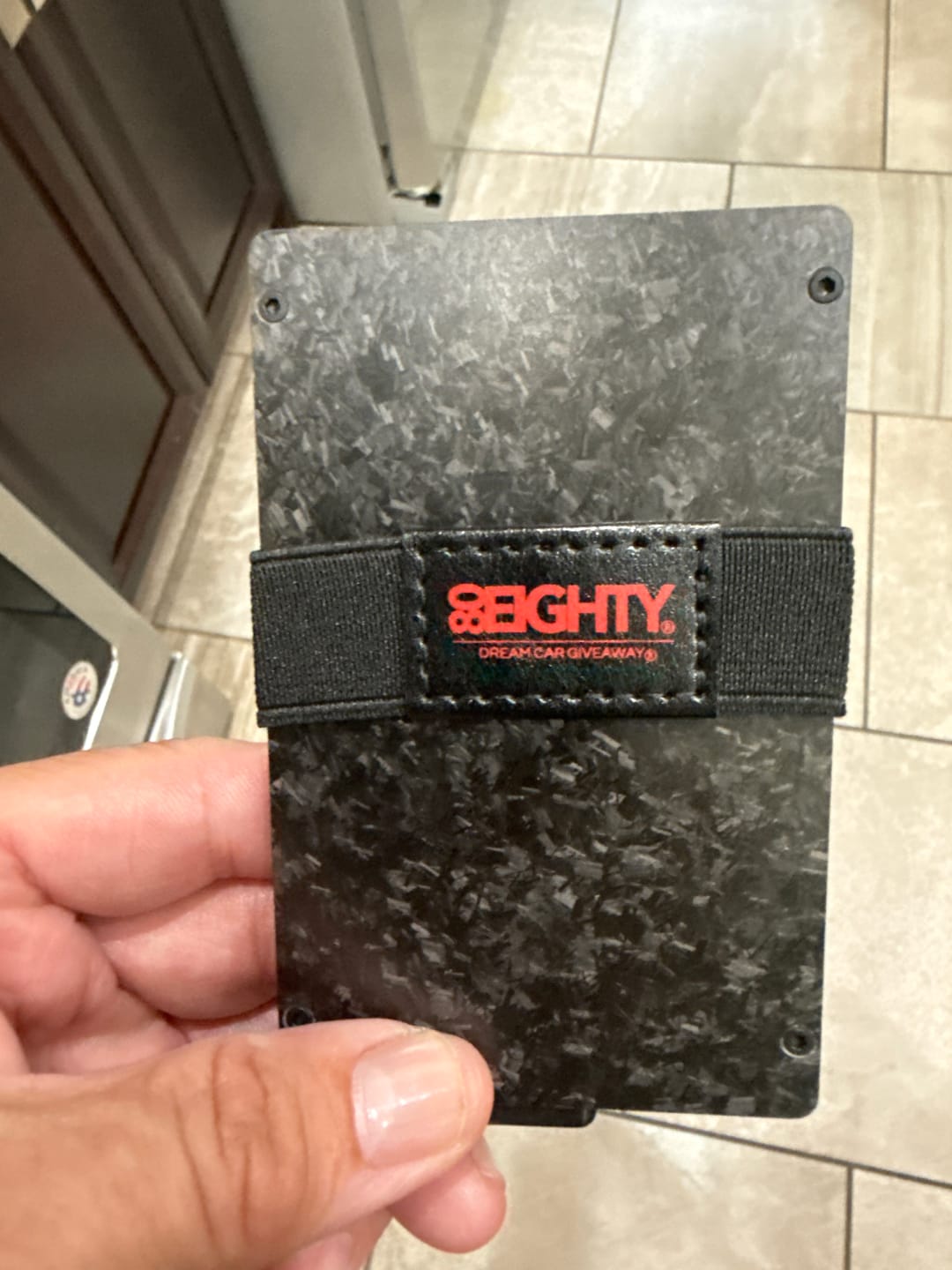 Customer photo review of 80Eighty® Minimalist Forged Carbon Wallet