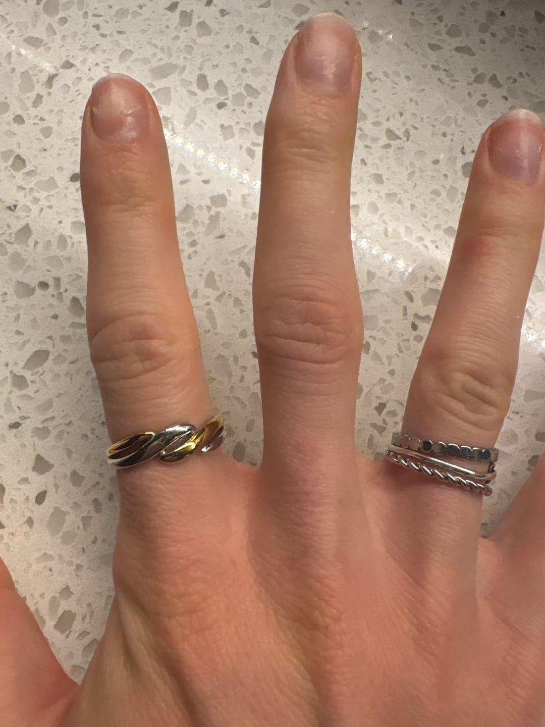 Customer photo review of Twisted Ella Two-Toned Ring