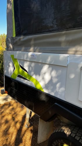 Customer photo review of RV/Caravan Mounted Drying Rack - Foldable Indoor and Outdoor