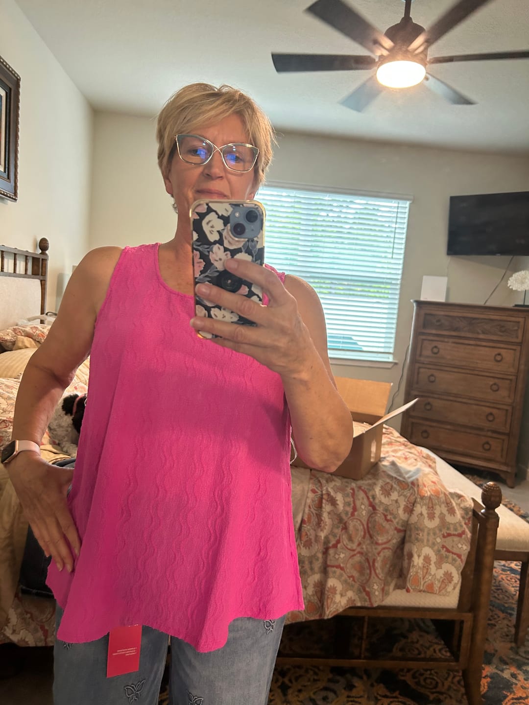Customer photo review of Lightweight Textured Tank Top Blouse (7 Colors) FINAL SALE