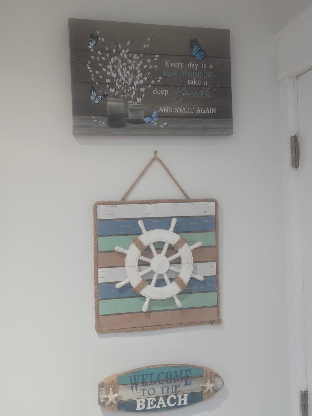 Customer photo review of Every Day Is A New Beginning Butterfly Flower Christian Wall Art Canvas