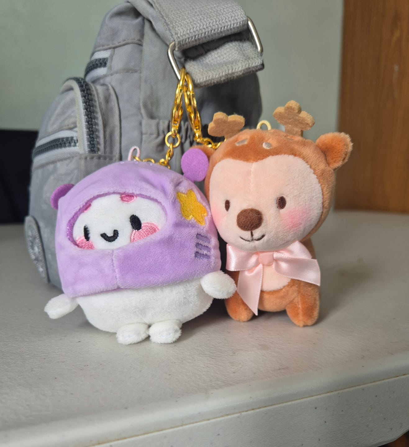 Customer photo review of Cinnamon the Deer Plush Keychain | Pink Coquette Kawaii Cottagecore Bag Charm