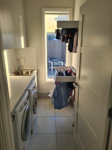 Customer photo review of Wall Mounted Drying Rack - Foldable Indoor and Outdoor Drying Rack