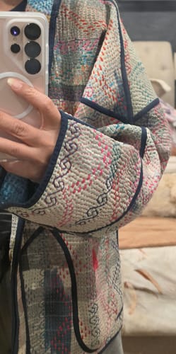 Customer photo review of The Ladhiya Quilted Patchwork Kantha Jacket