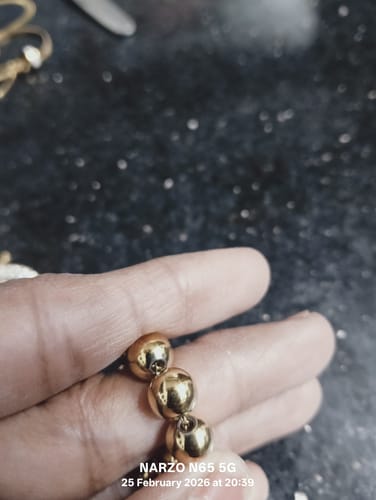 Customer photo review of Gold Beaded Bracelet