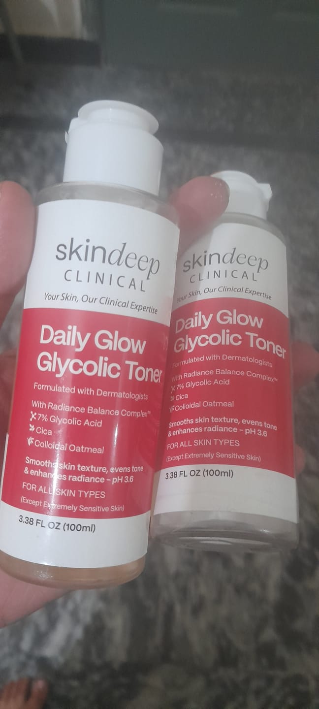 Customer photo review of Daily Glow Glycolic Toner
