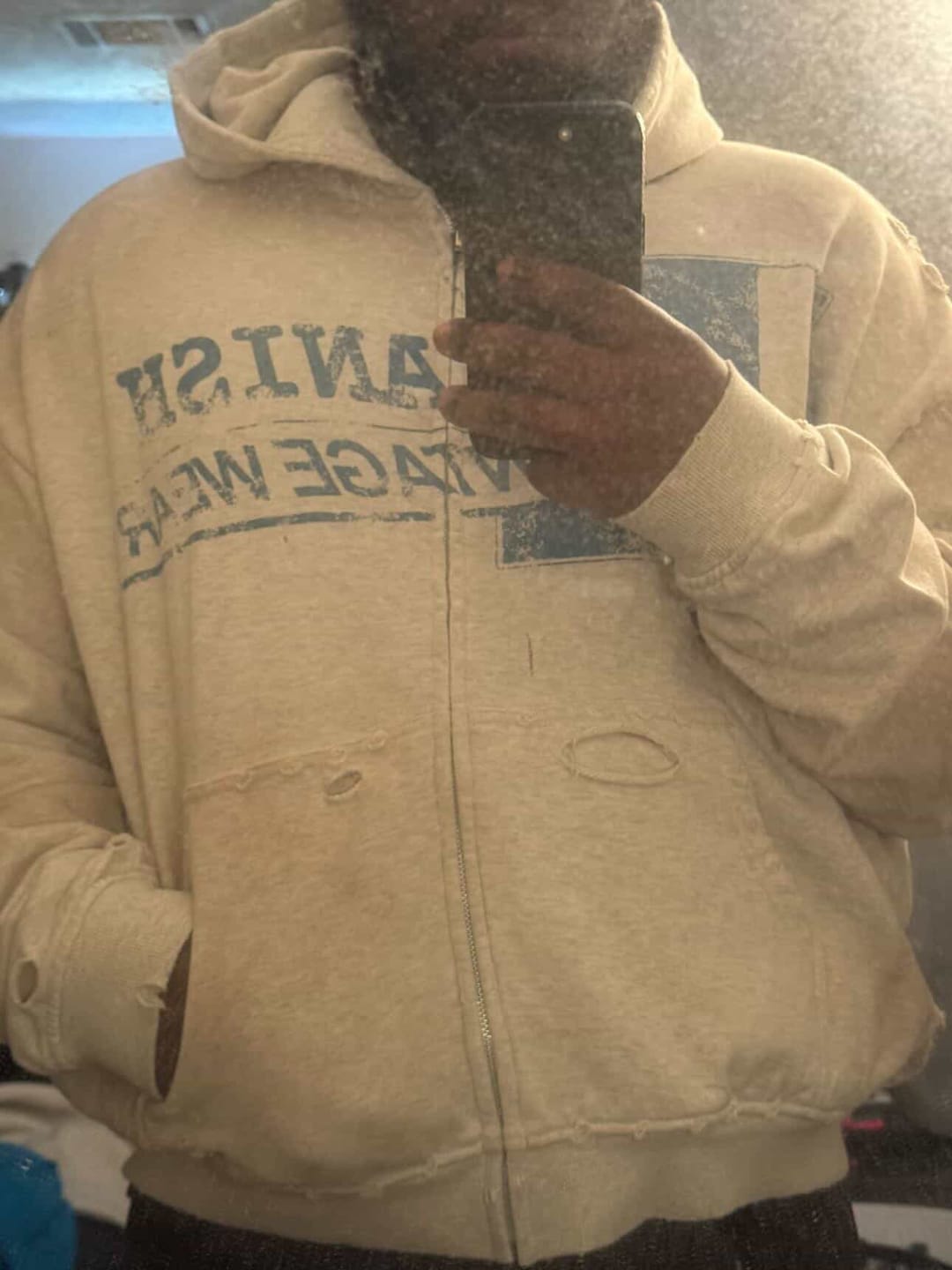 Customer photo review of Vintage Wear Zip Hoodie