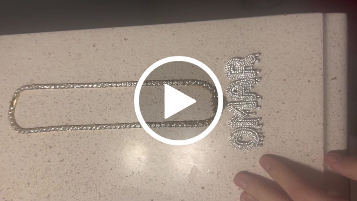 Customer video review of Custom Moissanite Drip Font Pendant - 925 Silver - D Colour - VVS1
