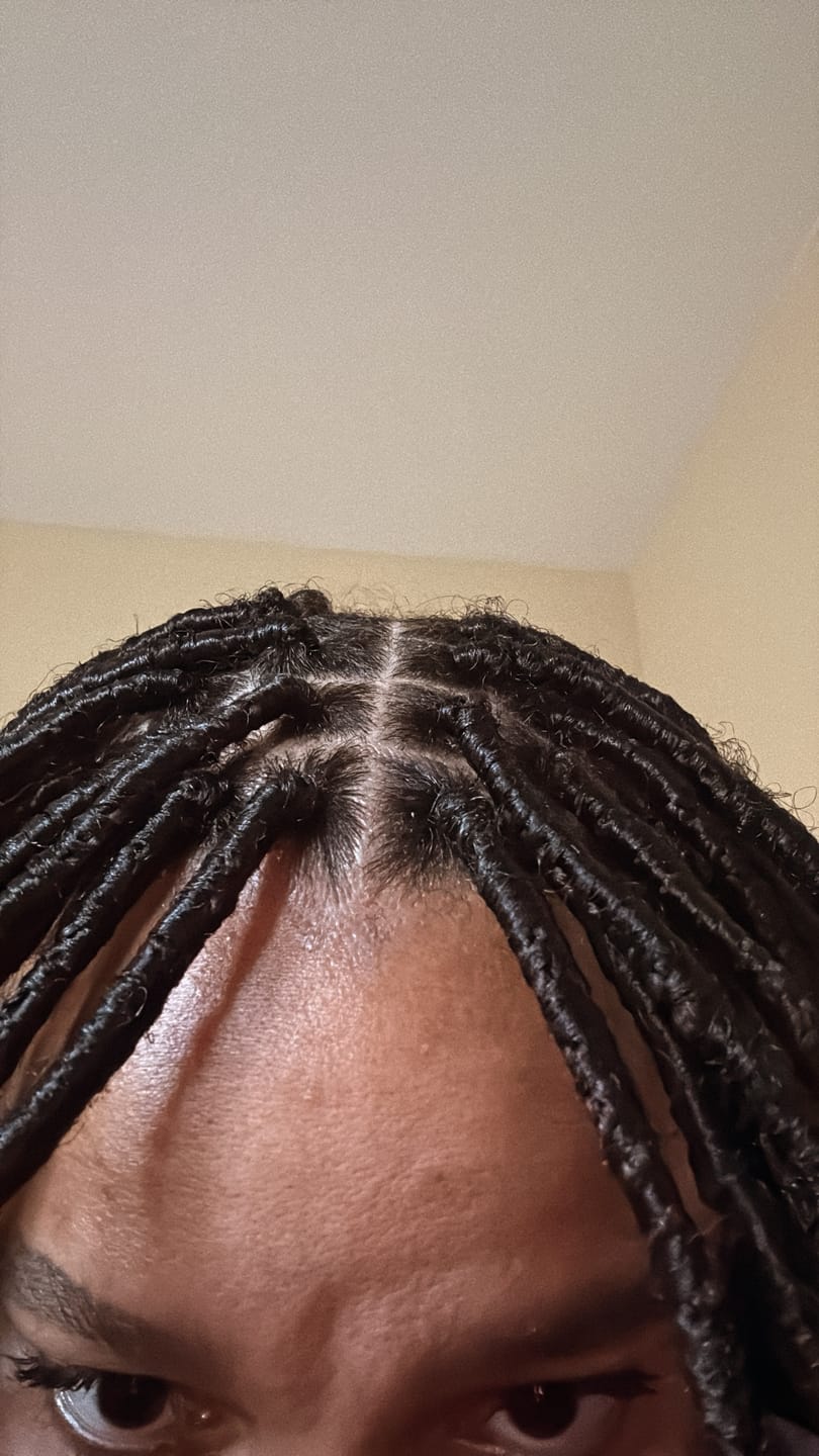 Customer photo review of Pre-looped Crochet Boho Locs with Human Hair Curls