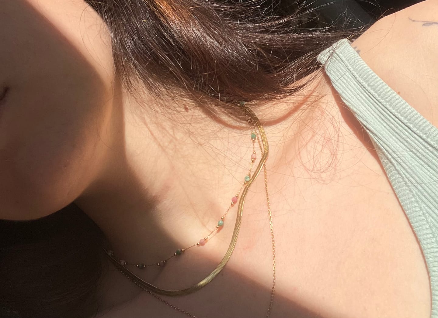 Customer photo review of Lulu Spring Beaded Stone Necklace