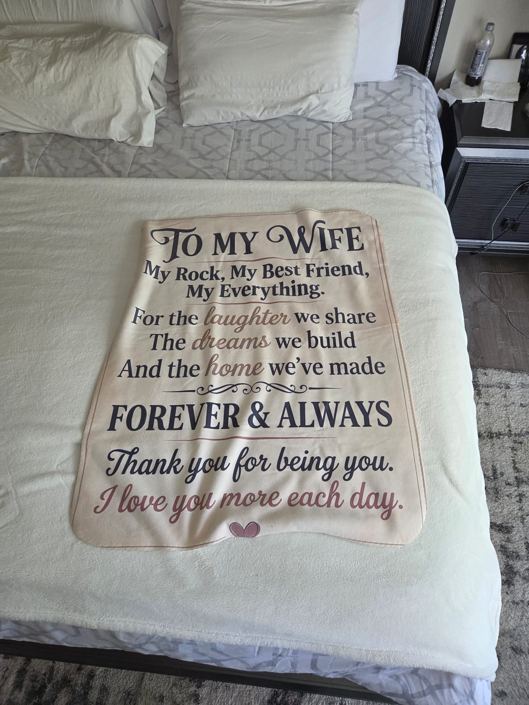 Customer photo review of Sherpa Fleece Blanket -  To My Wife