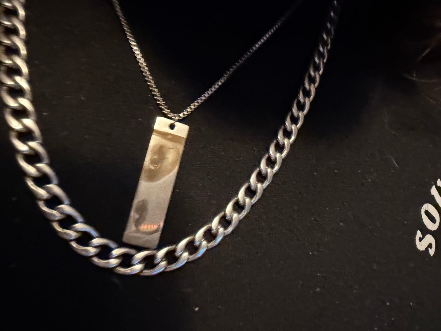 Customer photo review of Personalized Eye Photo Necklace