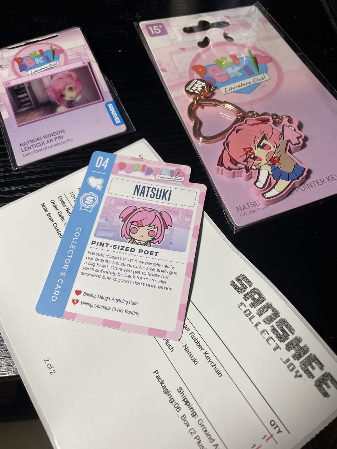 Customer photo review of Doki Doki Literature Club - Window Lenticular Pins