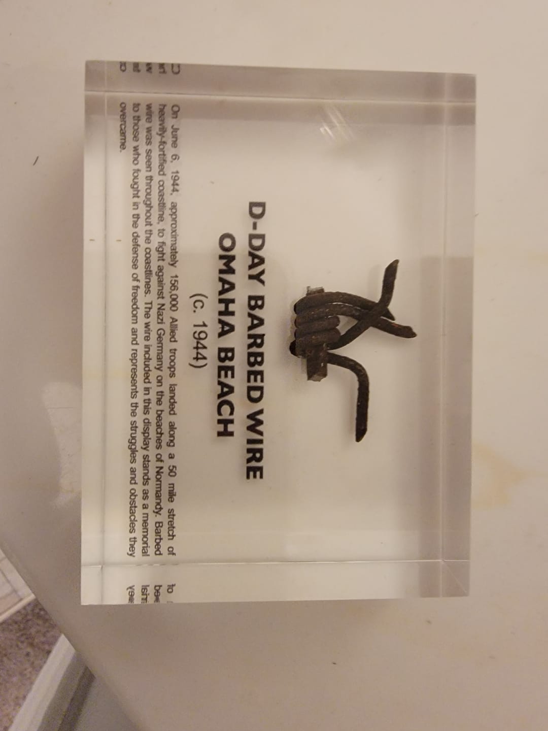 Customer photo review of D-Day Barbed Wire Artifact Display