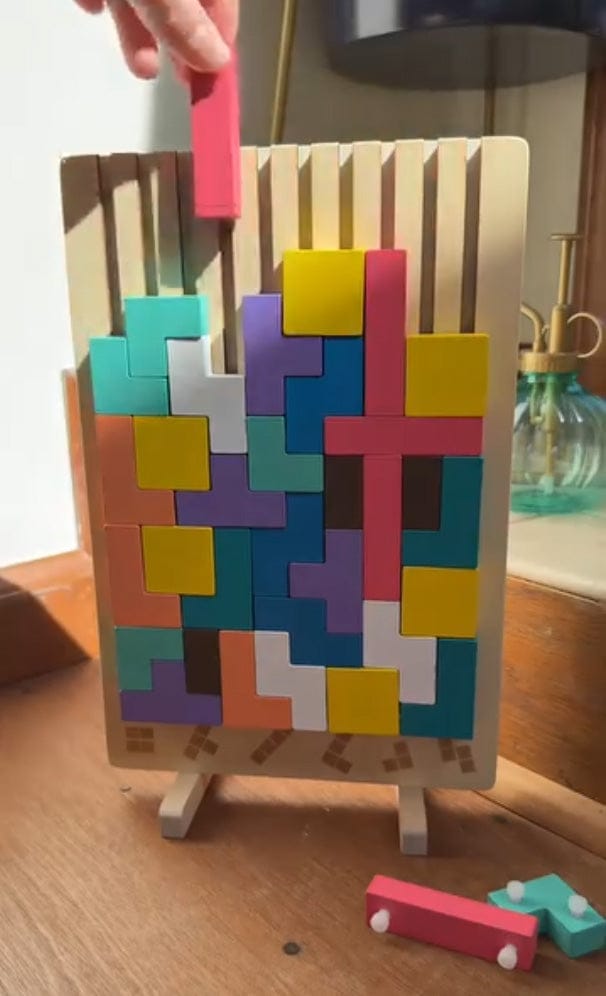 Customer photo review of Montessori Wooden Colorful Tetris Children's Toy